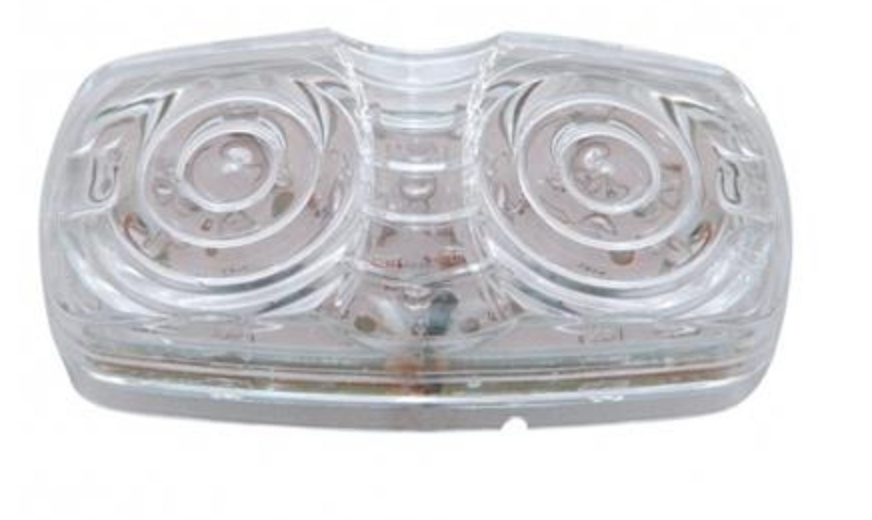 UNITED PACIFIC - 38325 : 16 LED 4" X 2" Rectangular Tiger Eye Light (Clearance/Marker)- Amber LED/Clear Lens