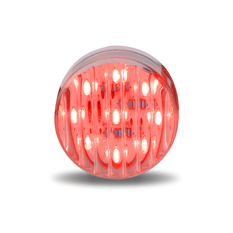 TX-TLED-2TR : 2" Round Clear Ribbed Red LED (9 Diodes)