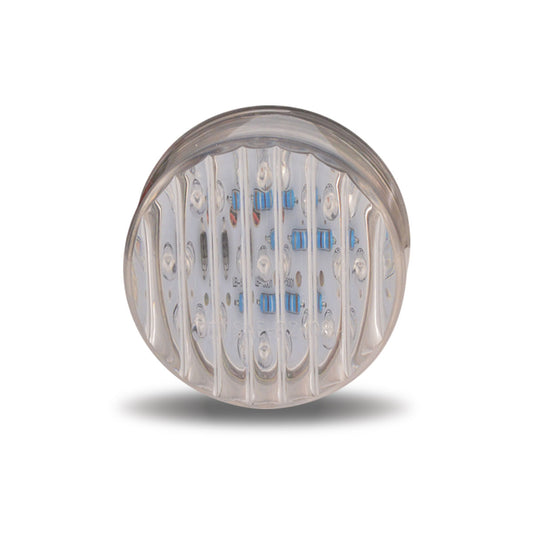 TX-TLED-2TR : 2" Round Clear Ribbed Red LED (9 Diodes)