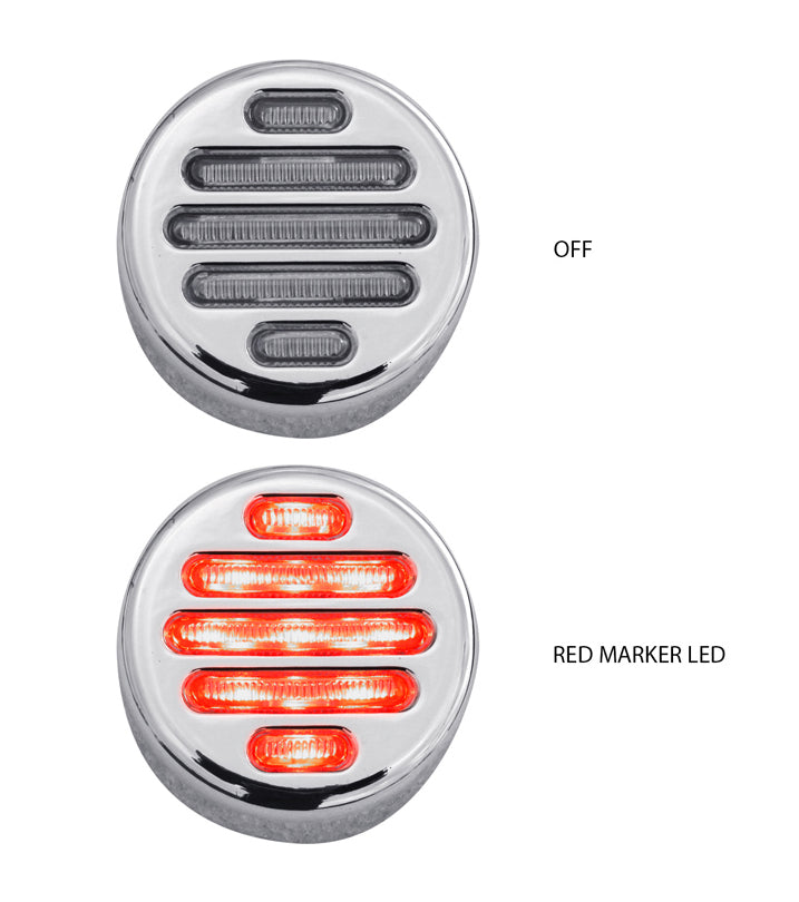 TRUX-TLED-F2CR : 2" Flatline Clear Red LED (9 Diodes)