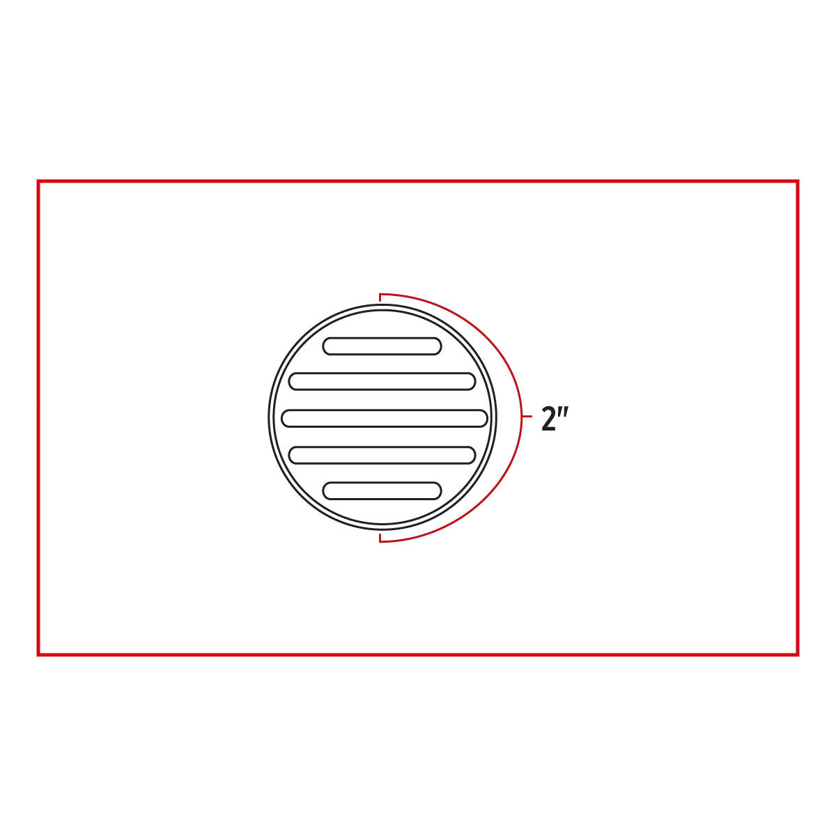 TRUX-TLED-F2R : 2" Flatline Red LED (9 Diodes)