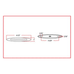 TX-TLED-F45A : 4.5" X 1" Flatline Color Slim-Line Amber Marker LED (7 Diodes)