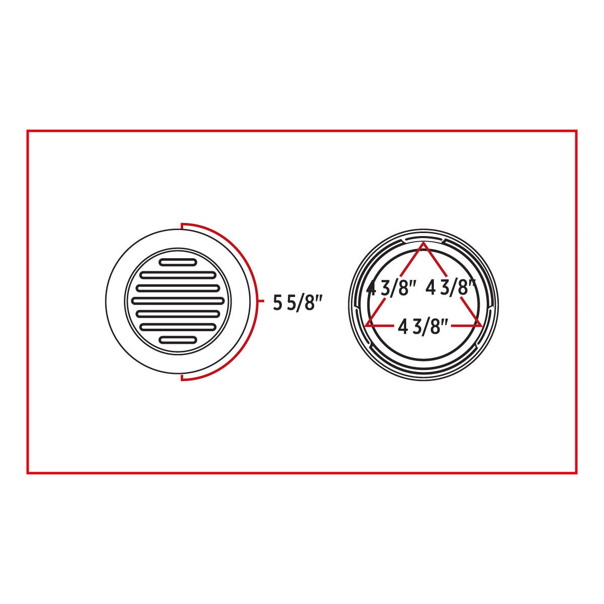 TX-TLED-F4CR1 : 4" Flatline Flange Mount Clear Red LED (49 Diodes)