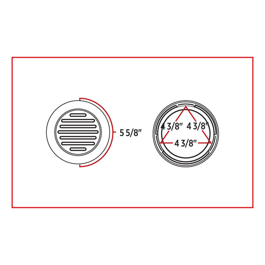 TX-TLED-F4CR1 : 4" Flatline Flange Mount Clear Red LED (49 Diodes)