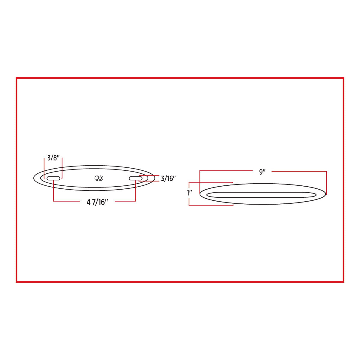 TRUX-TLED-F9A : 9" X 1" Flatline Color Slim-Line Amber Marker LED (14 Diodes)