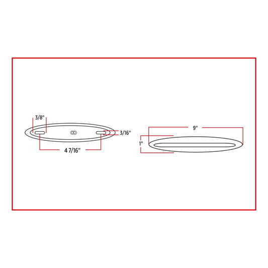 TRUX-TLED-F9A : 9" X 1" Flatline Color Slim-Line Amber Marker LED (14 Diodes)