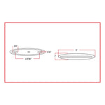 TX-TLED-F9A : 9" X 1" Flatline Color Slim-Line Amber Marker LED (14 Diodes)