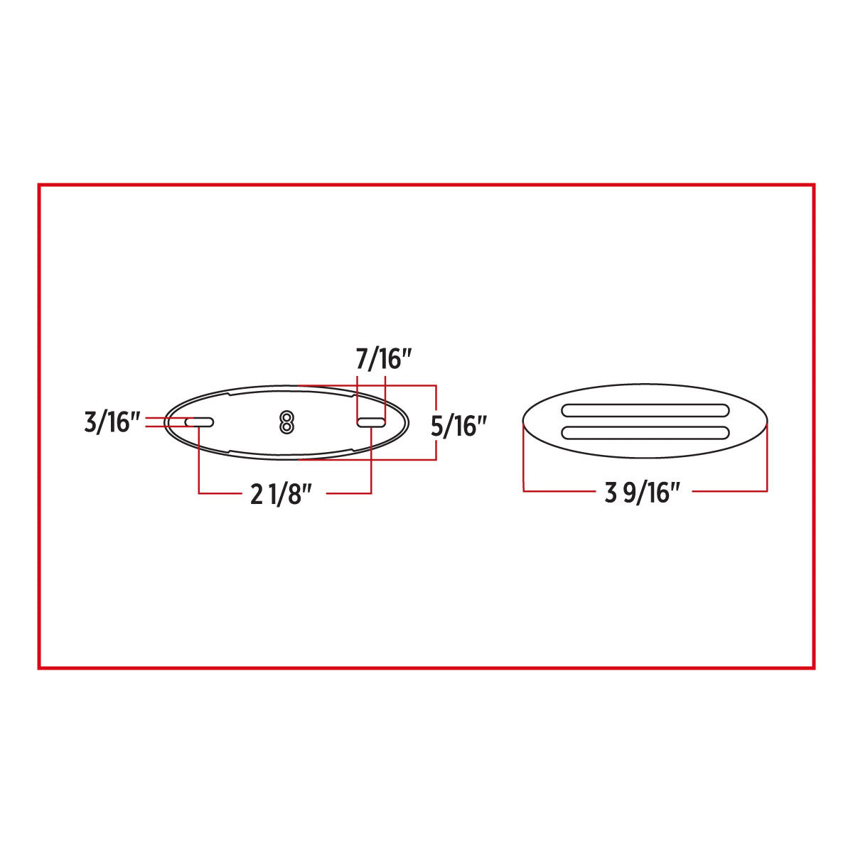 TRUX-TLED-FG3R : Small Marker Flatline Red LED (8 Diodes)