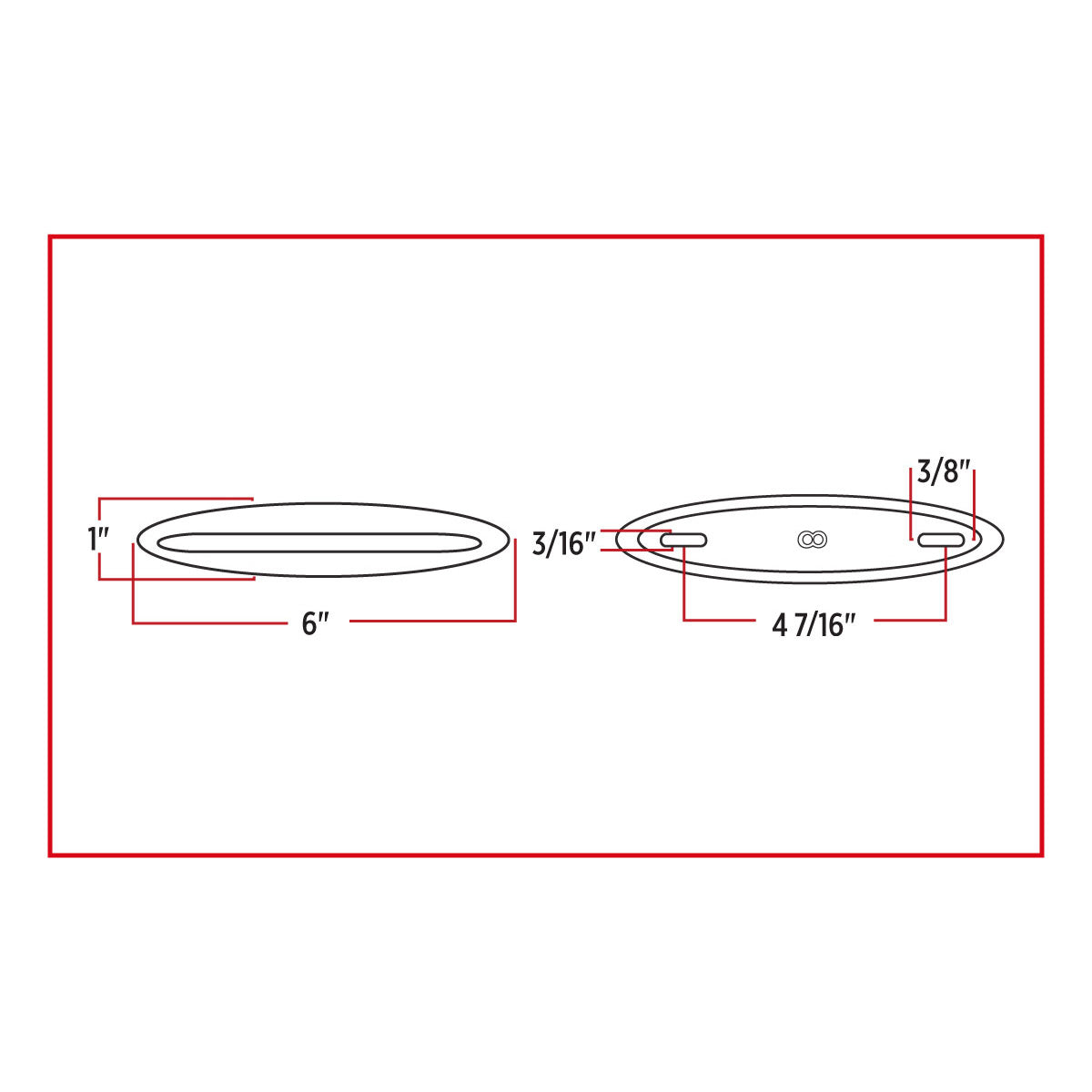 TX-TLED-FG4CR : Slim Marker Flatline Clear Red LED (9 Diodes)
