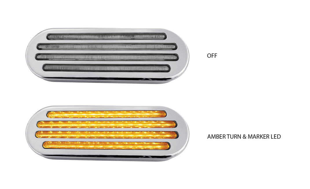 TX-TLED-FOCA : Oval Flatline Clear Amber LED (52 Diodes)