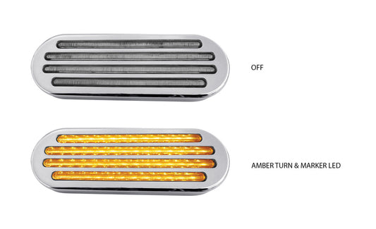 TX-TLED-FOCA : Oval Flatline Clear Amber LED (52 Diodes)
