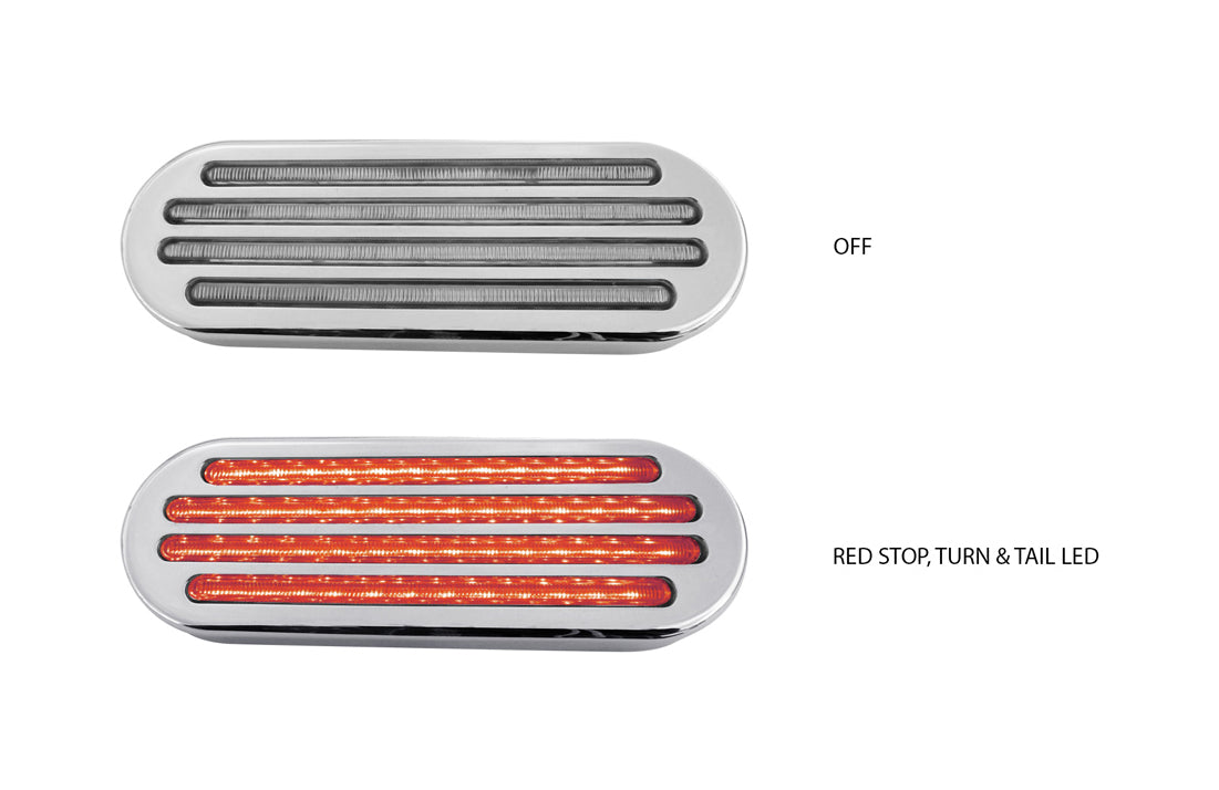 TX-TLED-FOCR : Oval Flatline Clear Red LED (52 Diodes)