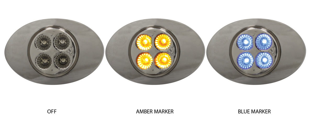 TRUX-TLED-G2XAB: Marker M3 Style Dual Revolution Amber/Blue LED (4 Diodes)