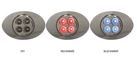 TX-TLED-G2XRB: Marker M3 Style Dual Revolution Red/Blue LED (4 Diodes)