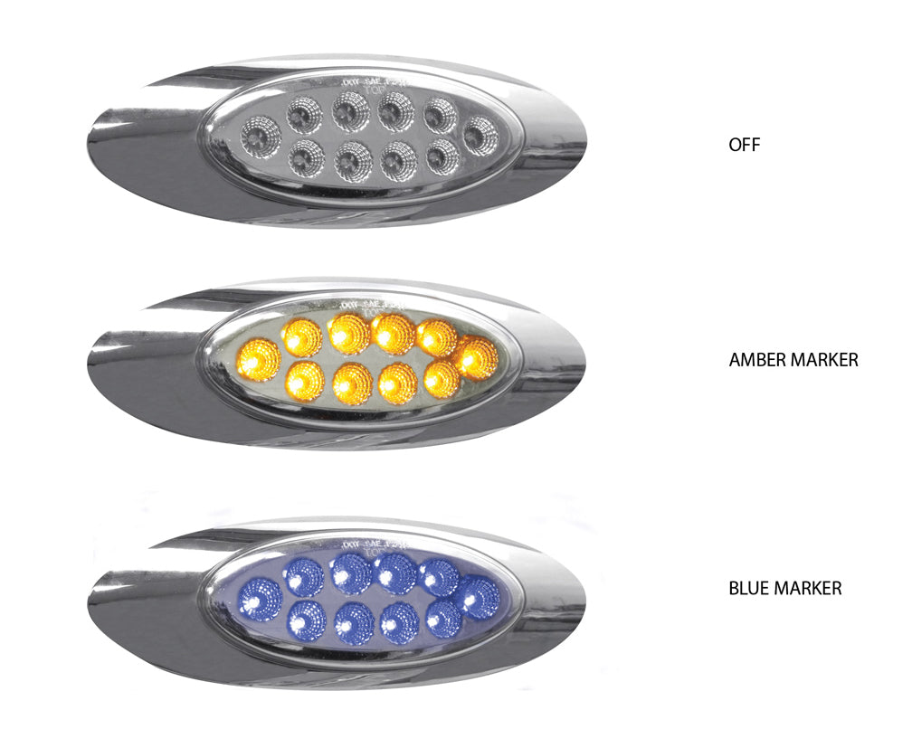 TRUX-TLED-G4XAB : Marker M1 Style Dual Revolution Amber/Blue LED (10 Diodes)