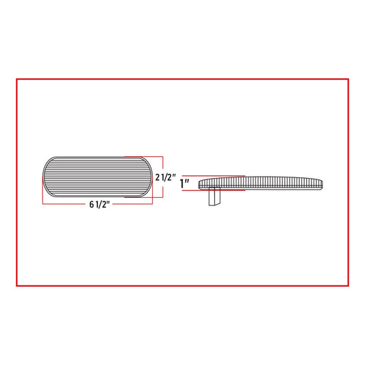 TX-TLED-OX60R: Oval Dual Red/White Stop, Turn & Tail LED (12 Diodes)