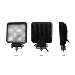 TX-TLED-U2 : Universal White Square Work Light - Clear Lens - Black Housing (5 Diodes)