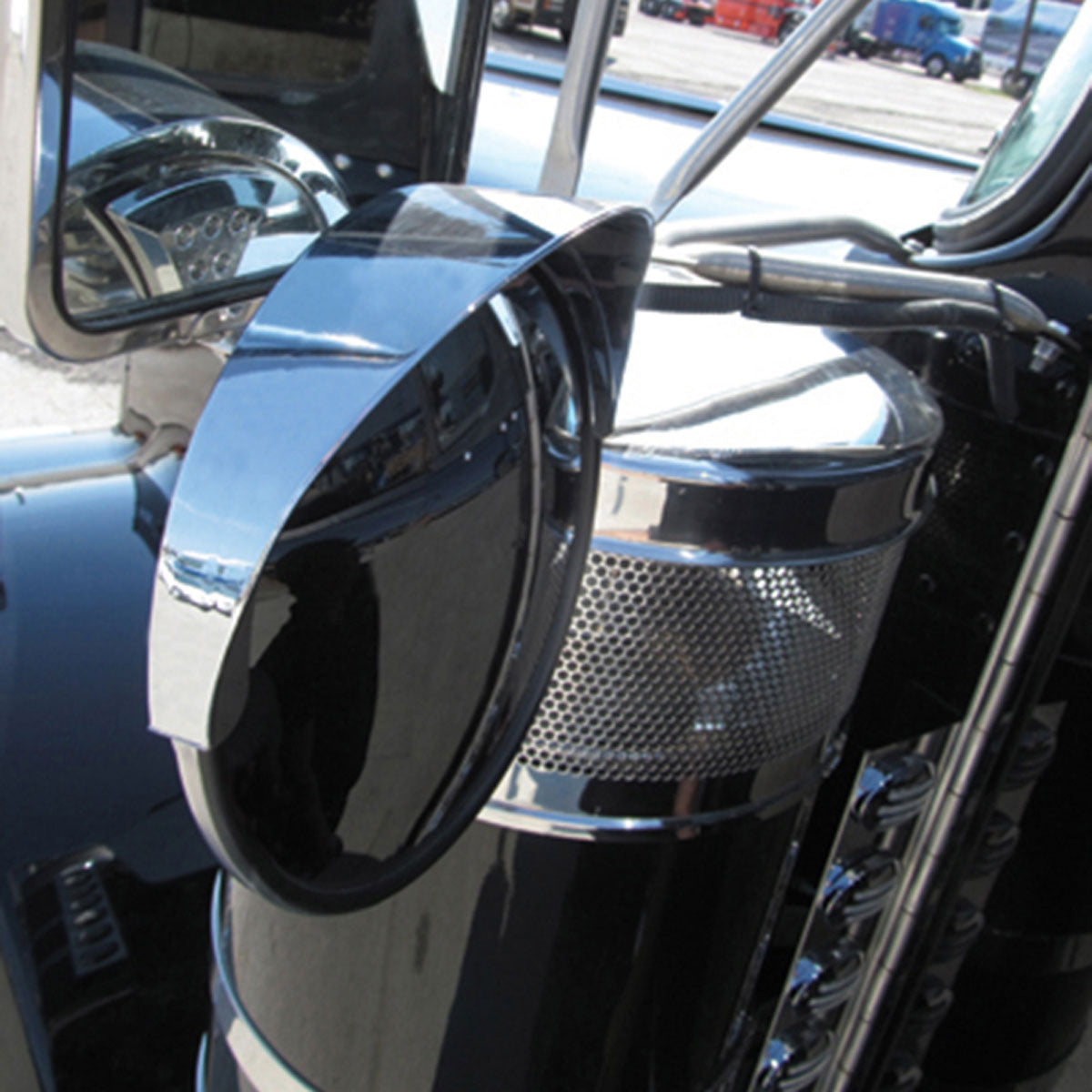 TX-TM-2000 : Chrome Plastic 8" Convex Mirror Visor